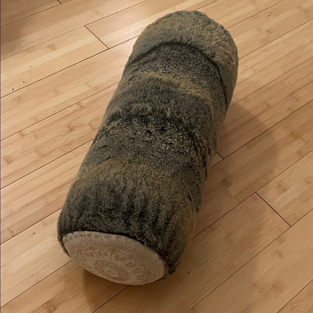 Versace Home Cream Tan Brown Black Accent Bolster Pillow